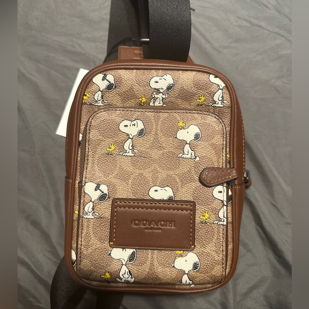 Coach Brown Snoopy Sling Bag
